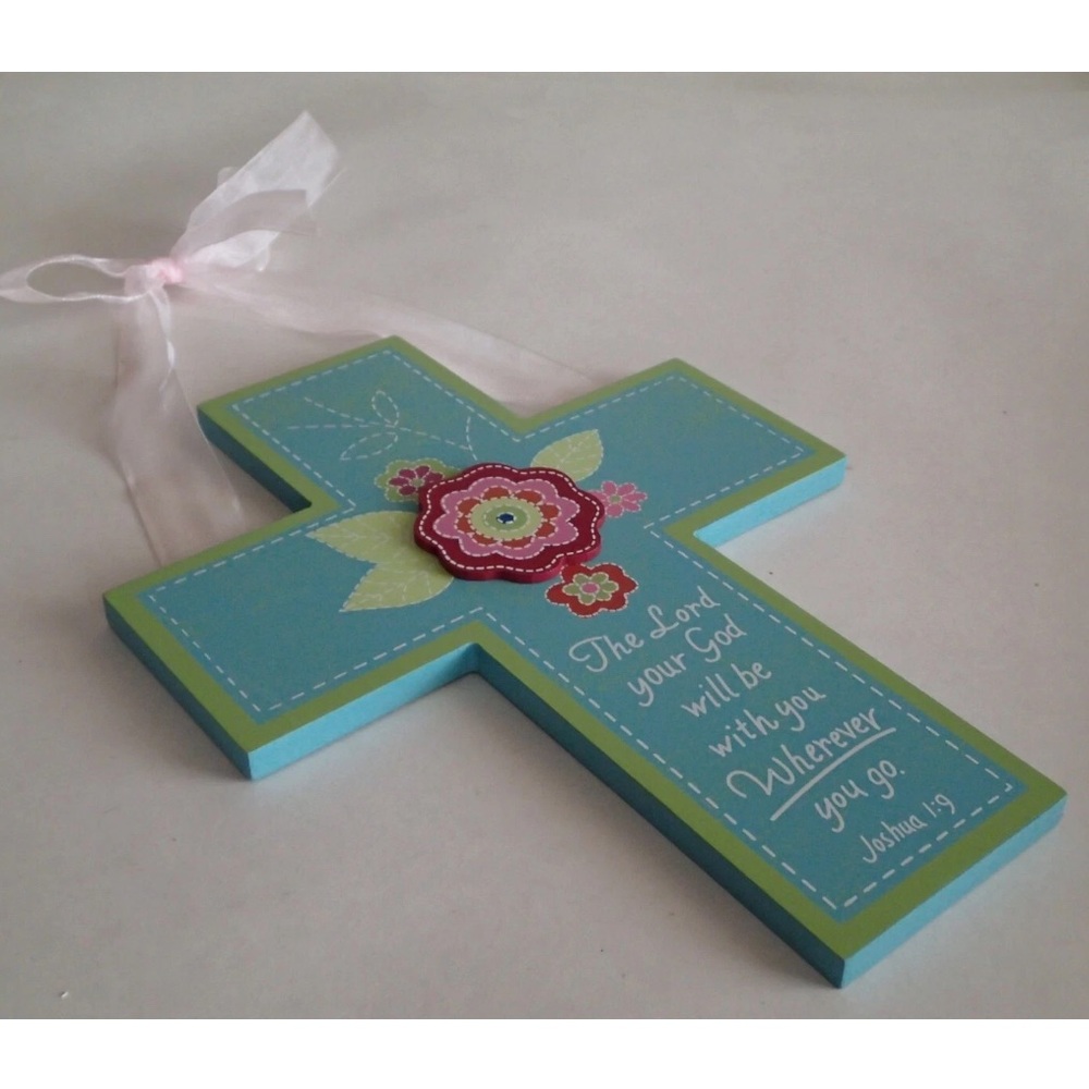 ✨NEW✨ Green & Blue Decorative Wooden Cross